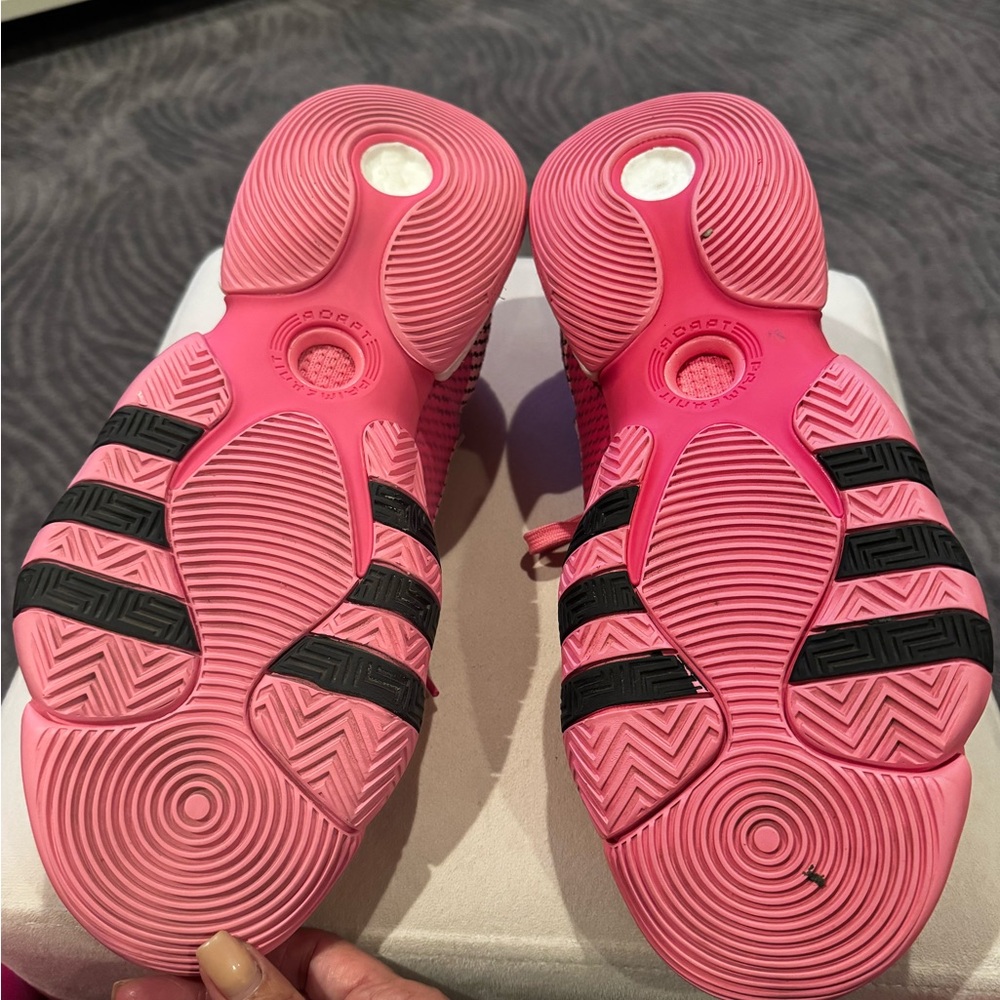 Adidas “Trae Young” MEN Vibrant Pink and Black Basketball Sneakers - Picture 7 of 8